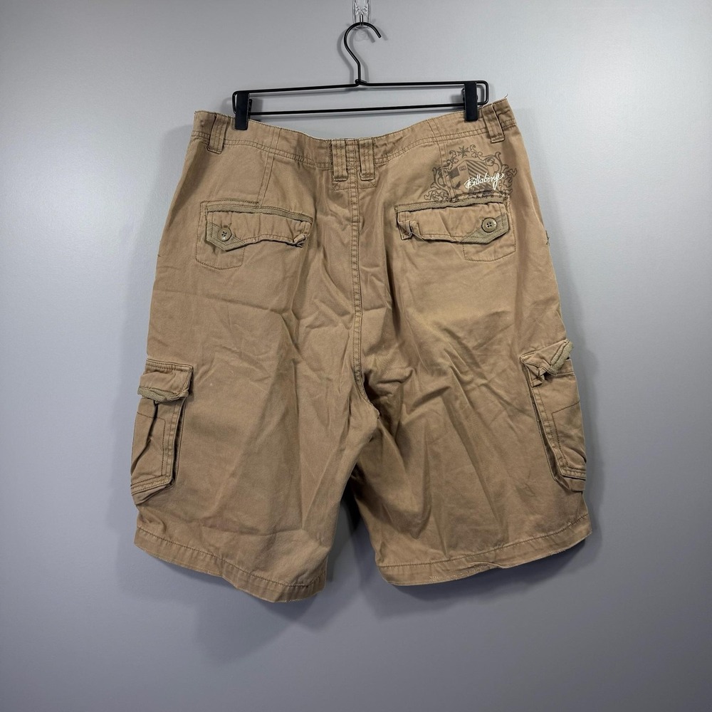Billabong Cargo Shorts Mens 36 Beige Cotton Canvas Relaxed Fit Pockets Logo